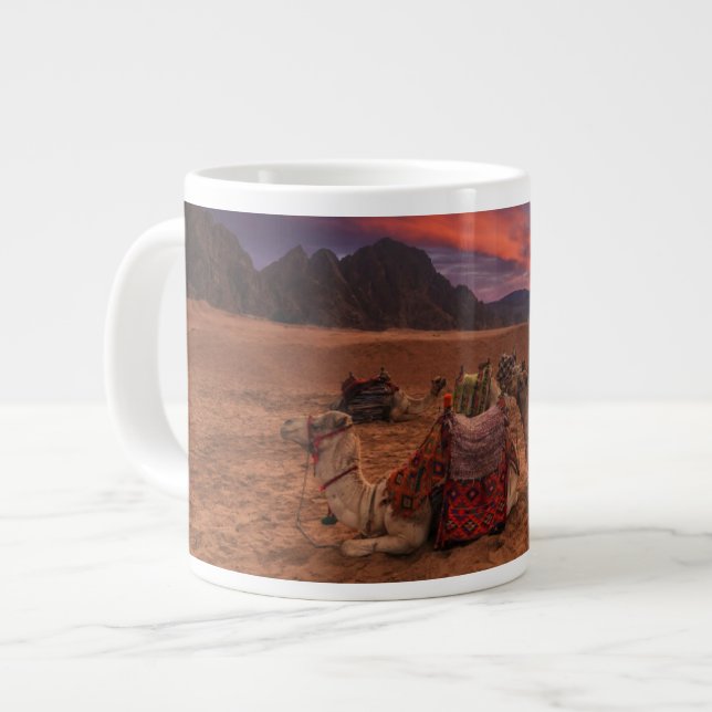 Taza De Café Gigante Desiertos | Camels Sinai Mountains Egipto (Izquierda)