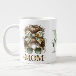 Taza De Café Gigante Desordenado y verde madre mamá esposa jefe