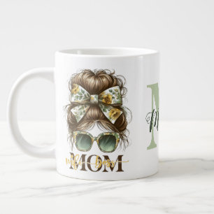 Taza De Café Gigante Desordenado y verde madre mamá esposa jefe