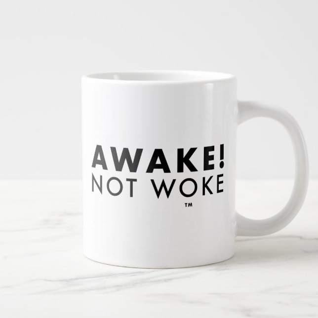 Taza De Café Gigante ¡Despierta! No despertar el LOGO gigante Jumbo Mug (Derecha)