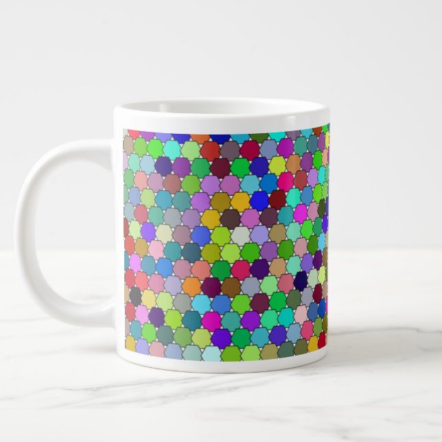 Taza De Café Gigante Desplazamiento de Hexagons 20oz Mug (Izquierda)