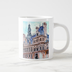 Taza De Café Gigante Destinos  Watercolor Rustic Hotel de Ville