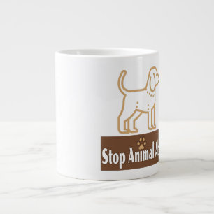 Taza De Café Gigante Detener el abuso de animales - Jumbo Mug