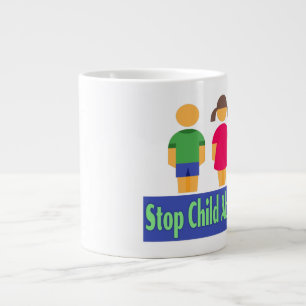 Taza De Café Gigante Detener el abuso infantil - Jumbo Mug
