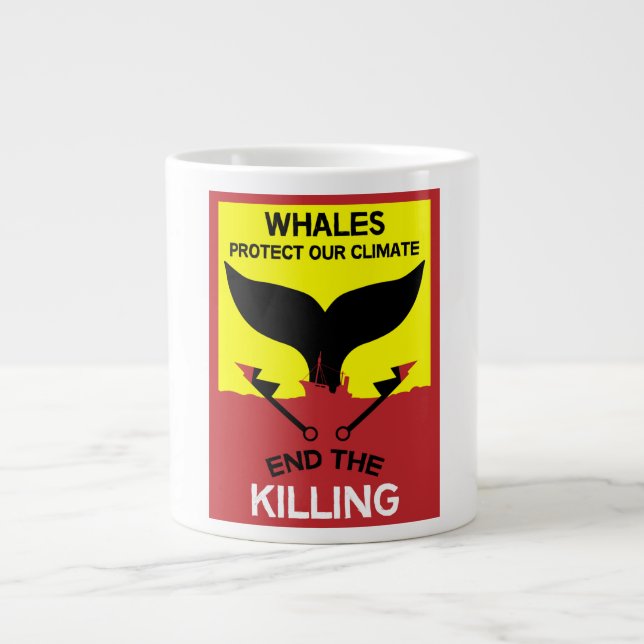 Taza De Café Gigante Detener la caza de ballenas | Prohibición de la pr (Frente)
