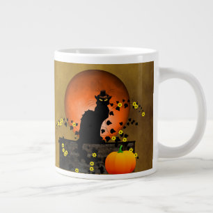 Taza De Café Gigante Día de Acción de Gracias del Chat Noir