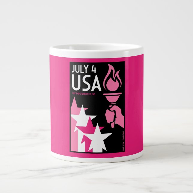 Taza De Café Gigante Día de la Independencia de los Gays (Frente)