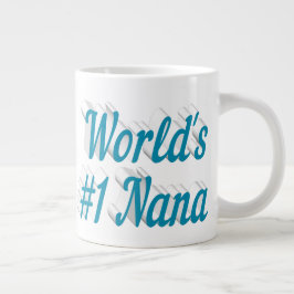 Taza De Café Gigante Día de la Madre de texto medio azul cielo de Nana