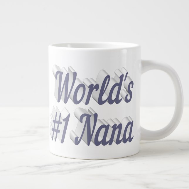Taza De Café Gigante Día de la Madre de texto medio gris de Nana (Derecha)