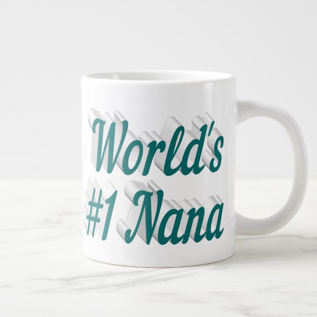 Taza De Café Gigante Día de la Madre de texto medio verde de Nana (Derecha)
