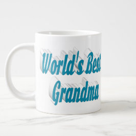 Taza De Café Gigante Día de la Madre de tipografía azul cielo de la abu