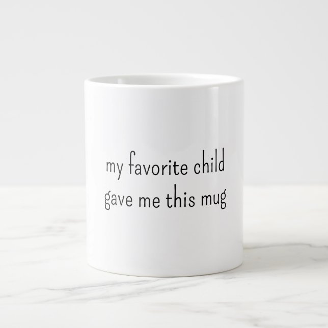 Taza De Café Gigante Día de la madre infantil favorita (Frente)
