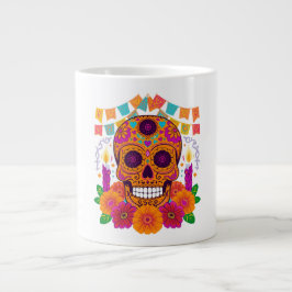 Taza De Café Gigante Dia de los Muertos