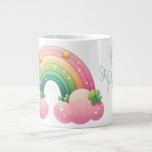 Taza De Café Gigante Día de San Patricio arcoíris lindo