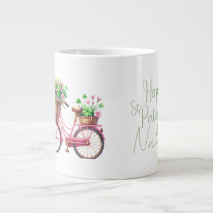 Taza De Café Gigante Día de San Patricio personalizado rosa