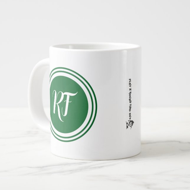 Taza De Café Gigante Día del Padre Golf Papá Verde Escritura Círculo Mo (Izquierda)