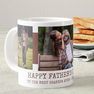 Taza De Café Gigante Día del Padre Mejor Abuelo del Mundo 3 Foto Marrón