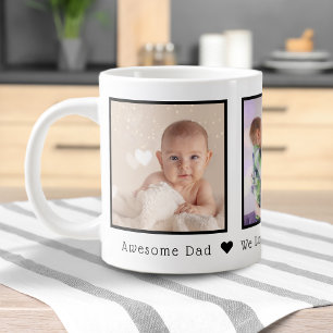Taza De Café Gigante Día del Padre Multi Foto Personalizado