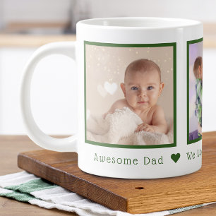 Taza De Café Gigante Día del Padre Multi Foto Personalizado