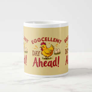 Taza De Café Gigante Día Excelente Por Delante Granja Divertida de Poll