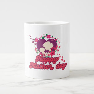 Taza De Café Gigante Día feliz de la madre Diseño Trendy