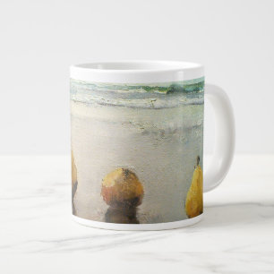 Taza De Café Gigante Día Pears2 hacia fuera en la playa