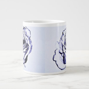 Taza De Café Gigante Dibujo a mano de flor de rosa