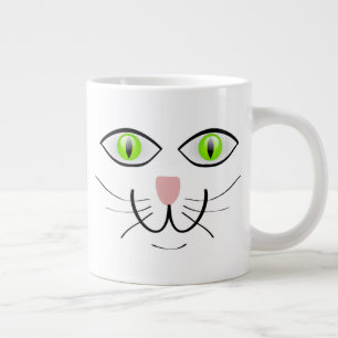 Taza De Café Gigante Dibujo Animado Cara Divertida Gato-29034