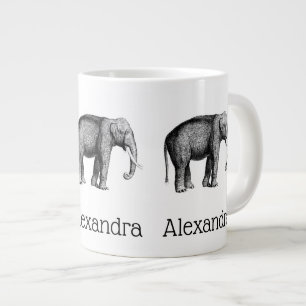Taza De Café Gigante Dibujo Antiguo de Elefante