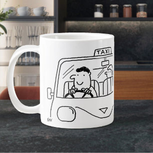Taza De Café Gigante Dibujo de Conductor de Taxi