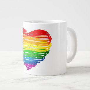 Taza De Café Gigante Dibujo de la forma del corazón garabateado por el