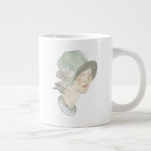 Taza De Café Gigante Dibujo de moda - Mujer con Gorra