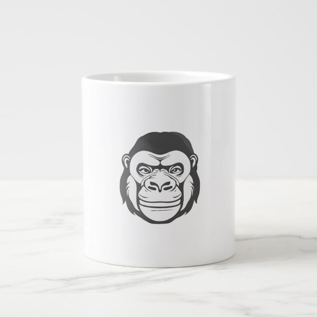 Taza De Café Gigante Dibujo de Personalizado de gorila (Frente)
