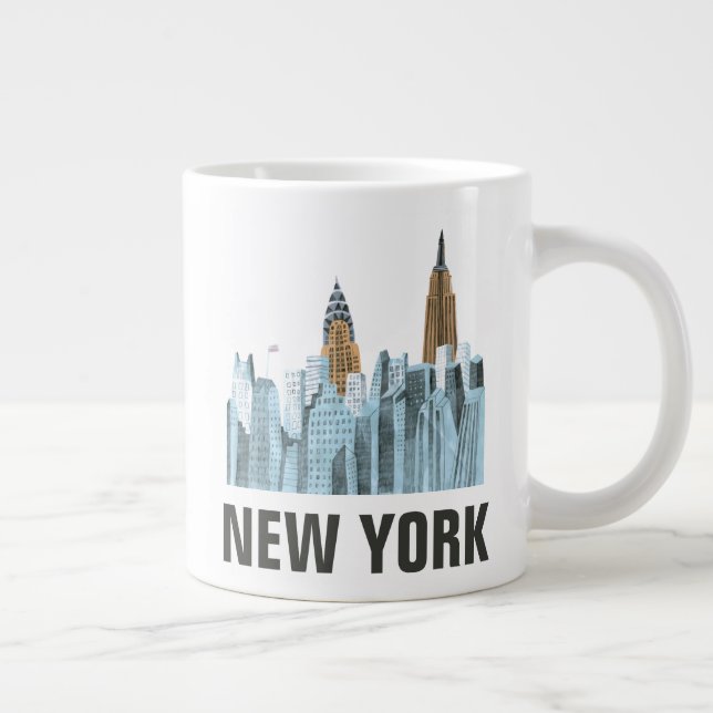 Taza De Café Gigante Dibujo manual en Nueva York, NY (Derecha)
