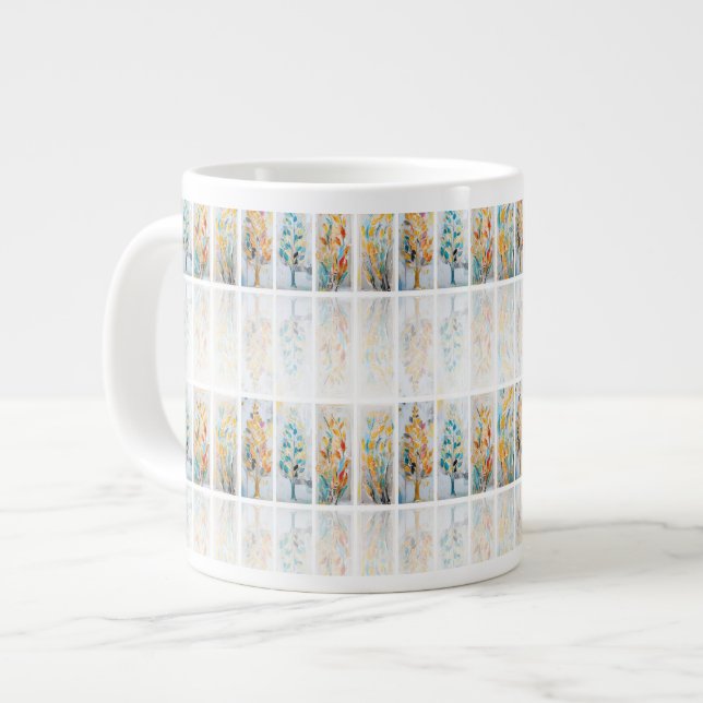 Taza De Café Gigante DigAI Golden Jubilee Botanicals Tile Jumbo Mug (Izquierda)