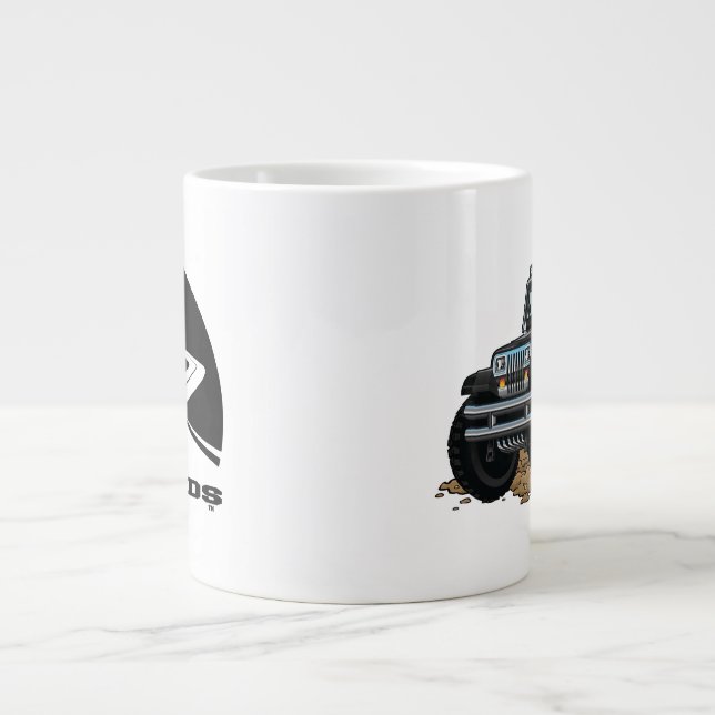 Taza De Café Gigante DigiRods Rat Rod Racer Negro 4x4 Vehículo de carre (Frente)