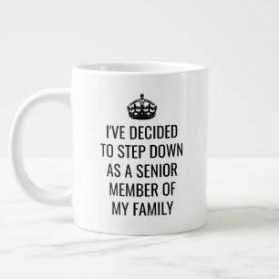 Taza De Café Gigante Dimitido gracioso como miembro principal de Family