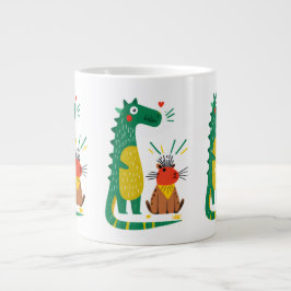 Taza De Café Gigante Dino y capy