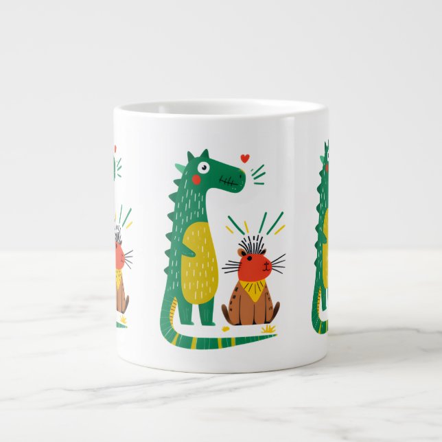 Taza De Café Gigante Dino y capy (Frente)