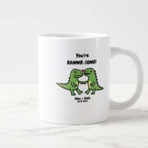 Taza De Café Gigante Dinosaur Valentines