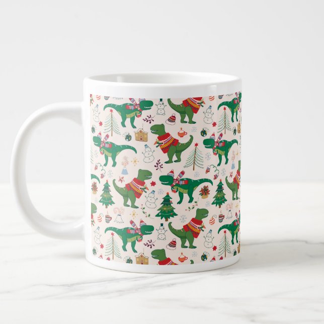 Taza De Café Gigante Dinosaurios en el patrón de los Navidades suecos (Izquierda)