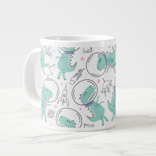 Taza De Café Gigante Dinosaurios Espaciales, Dinosaurios Cutos, Buques  (Izquierda)