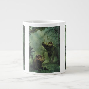 Taza De Café Gigante Dinosaurios vintage, Centrosaurus en la jungla