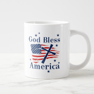 Taza De Café Gigante Dios bendiga a Estados Unidos