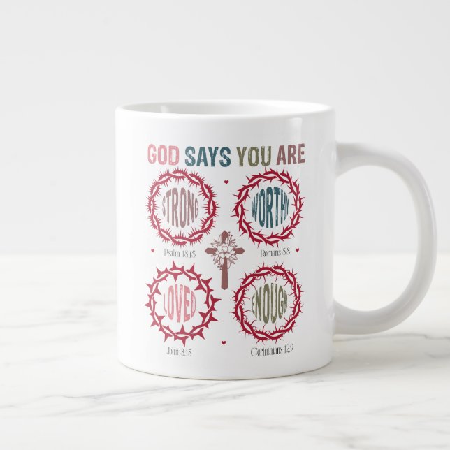 Taza De Café Gigante Dios Dice Que Eres (Derecha)