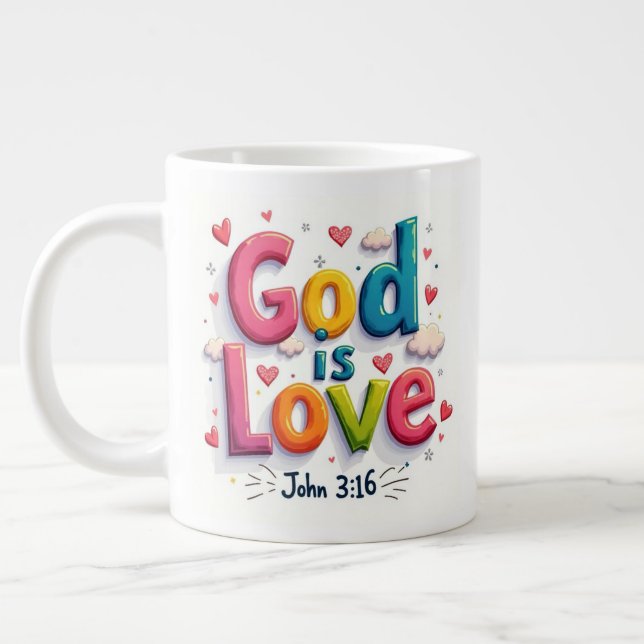 Taza De Café Gigante Dios es amor (Izquierda)