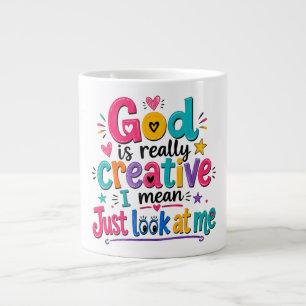 Taza De Café Gigante Dios es realmente creativo, quiero decir, solo mír