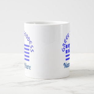 Taza De Café Gigante Diosa griega y bandera de Grecia