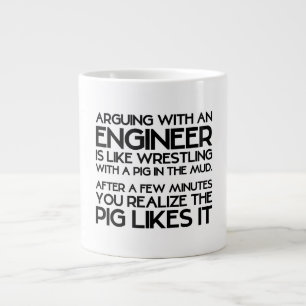 Taza De Café Gigante Discutir con ingeniero gracioso tazón de regalo