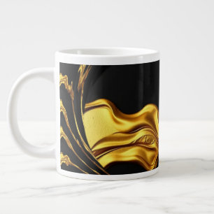 Taza De Café Gigante Diseñador de Monocromo Negro Oro Líquido Torbellin